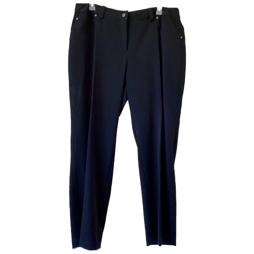 Rafaella Black Curvy Loose Fit Stretch Office Pants with Jean Style Size 20W